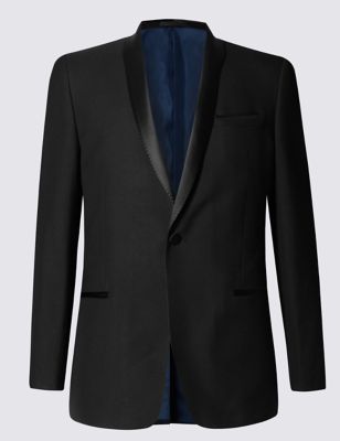 Black Slim Fit Single Breasted 1 Button Jacket